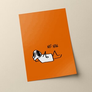 Freches *Not now* Poster - Comic Art Print Studenten WG - Design Edition Wandaful Life  - Mit oder ohne Rahmung