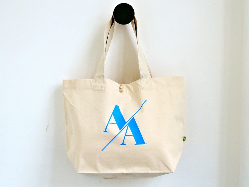 XXL Shopper Personalisiert Geschenk Tasche mit Monogramm Extragroß Initial in vielen Farben Geburtstagsidee Tochter Schulanfang Bild 6