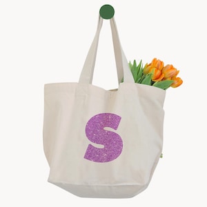 Personalisierter XXL Shopper - Extragroße Tasche Initial Monogramm - Buchstaben Design - Unisex Geschenk Geburtstagsidee - Misses Müller