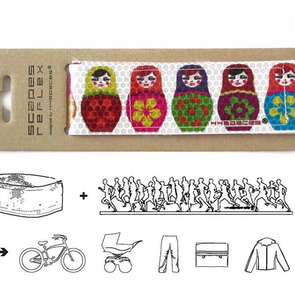 MATROSCHKA Reflexband für Fahrradfahrer - Buntes Schutzband Hosenschutz - Geschenk für Biker Radfahrer - MissesMueller