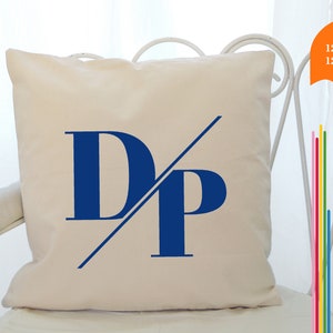Personalisiertes Kissen Monogramm - Elegantes Alphabetkissen 40x40 viele Farben - Paar Kissen Hochzeitsgeschenk Geburtstagsidee