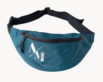 Gürteltasche Unisex Personalisiert - Bunte Farbwahl Initial - Hüfttasche Vegan Nachhaltig - CrossBody Bag Umhängetasche - MissesMueller
