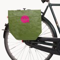 Personalized bicycle bag with message - Unisex shopping bag for cyclists - Cool pannier bag for bicycles - Misses Müller