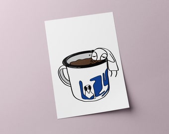 Wandas *Kaffee* Poster - Comic Art Print Zuhause Küche Studenten WG - 100% Design Wanda-Ful Life - Gerahmt / Ungerahmt - 45 Spaces