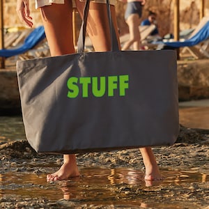Oversize Tragetasche Dein STATEMENT - Maxi Weekender Tasche - Riesige Strandtasche - XXXL Canvas Shopper - Misses Müller