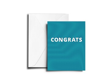 Blått gratulationskort - A6 105 x 148 mm (4,1 x 5,8 tum)