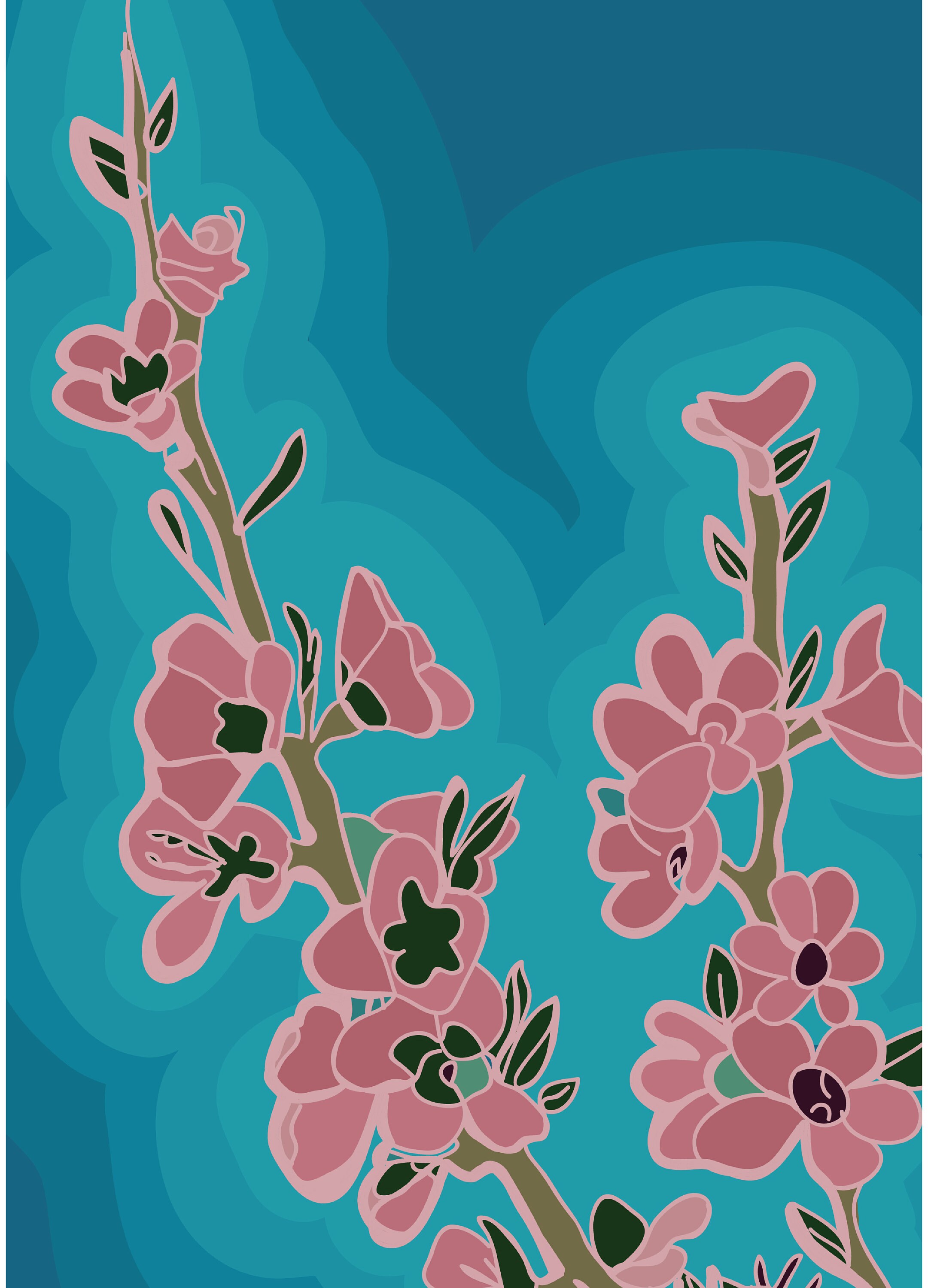 Cherry Blossom Wall Art A3 Australian Artist Print Etsy