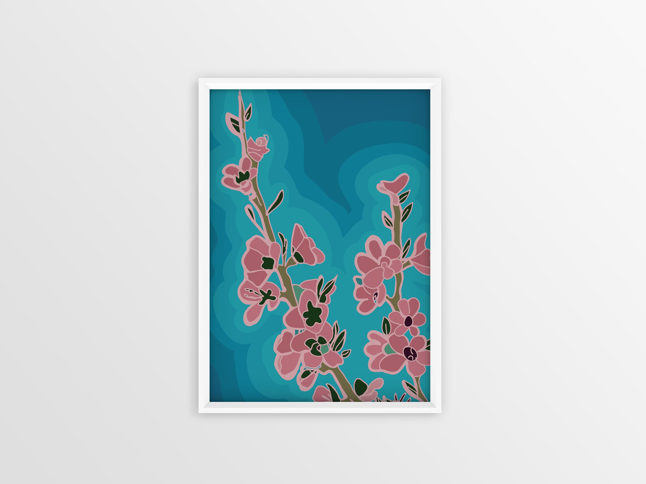 Cherry Blossom Wall Art A3 Australian Artist Print Etsy