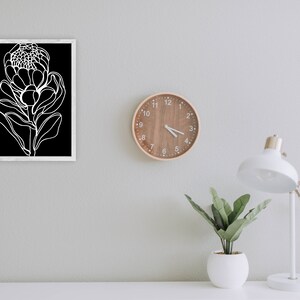 Black and White Protea Flower Wall Art a4 print Australian Artist Minimal Art Prints great for home and office Free Shipping image 4