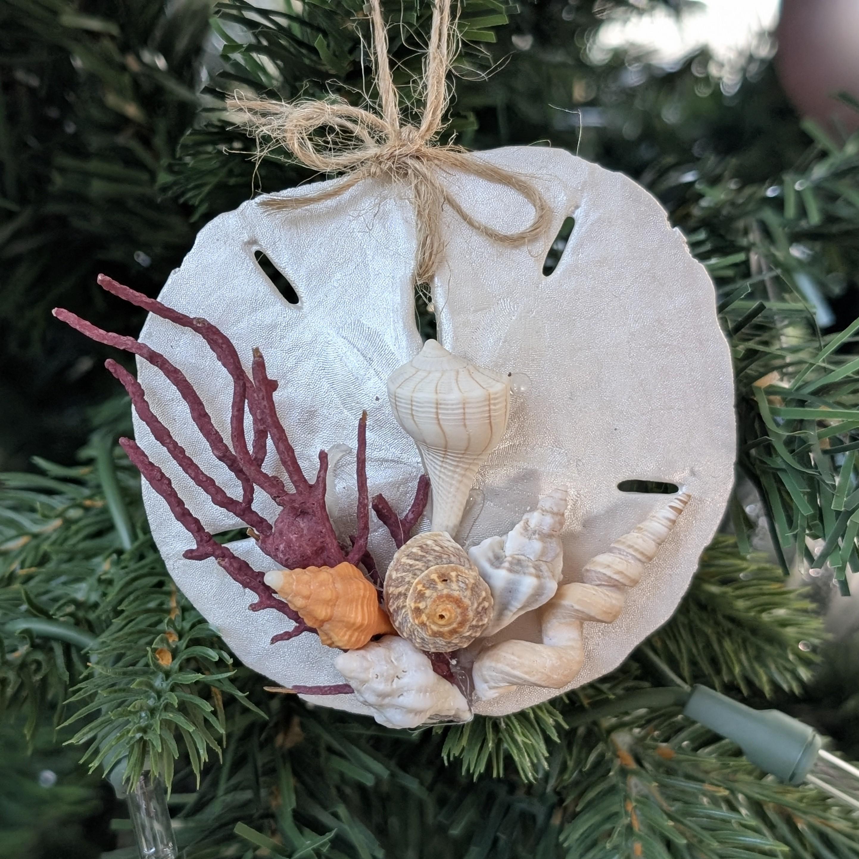 Sand Dollar and Seashell Christmas Ornament. - Etsy