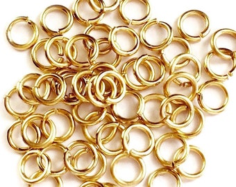 4stk 5,5 MM 19 Gauge 18K Gelbgold Massiv Gold Runde GESCHLOSSENE Biegering Finden Gebürstet Finish - Österreich