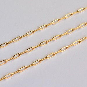 Dainty Paperclip chain Gold filled 5 x 2 mm - Drawn Flat Cable Chain - Rectangle Flat Chain - Gold Fill paperclip bulk - Elongated flat link