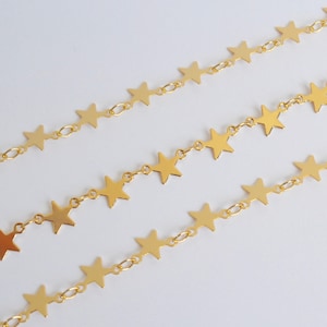 Star Chain Gold Filled - Star Shaped Gold Filled Chain - Gold star Chain by foot - Star Shaped Gold Chain