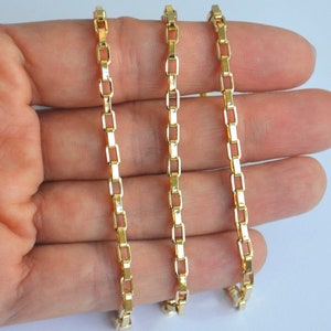 Gold filled Box chain long box chain - Open box chain - Elongated Box Chain - Gold Box Chain