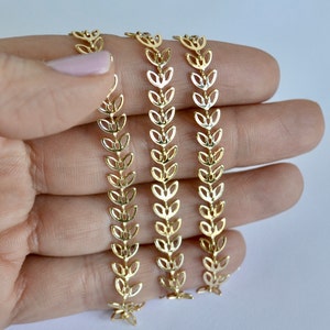 Chevron Gold Filled Chain Feather Gold Filled Chain Arrow Chevron Chain Gold Fill Chain Gold Chain by the Foot Gold Fill Wholesale image 1