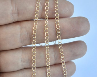 Gold Filled Chain for extender - Extender 3 mm gold filled chain - 14K Gold Chain Wholesale - 3 mm gold chain - Gold Chain by the Foot