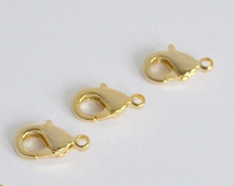 Gold filled lobster clasps 10 pcs 14k GF Lobster Clasps - 9mmx5mm - 12mmx7mm - 14k GF Lobster Clasps - Jewelry Findings