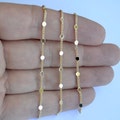 Tiny disc gold filled chain - Dainty circle 14K Gold Chain - Gold chain by the Foot - Gold Filled Chain Wholesale product logo