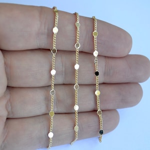 Tiny disc gold filled chain - Dainty circle 14K Gold Chain - Gold chain by the Foot - Gold Filled Chain Wholesale