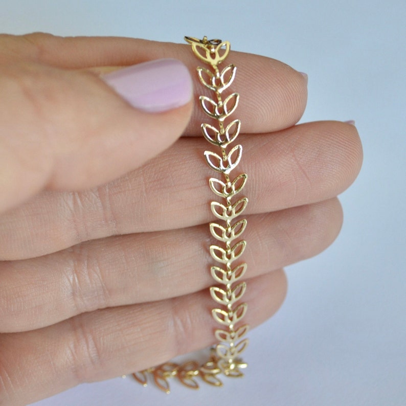 Chevron Gold Filled Chain Feather Gold Filled Chain Arrow Chevron Chain Gold Fill Chain Gold Chain by the Foot Gold Fill Wholesale image 3