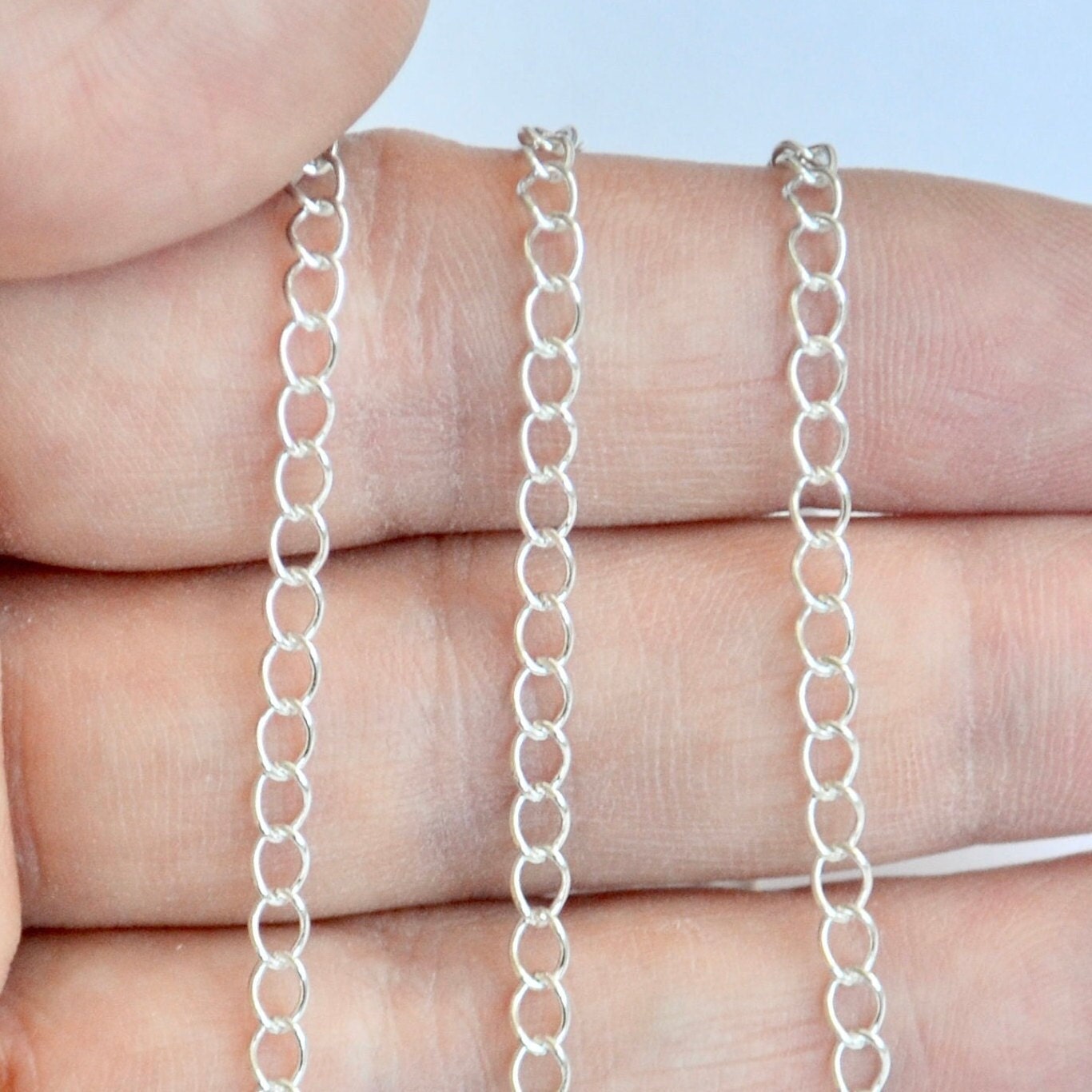 5cm / 10cm, 925 Sterling Silver Necklace Extension Chain Safety