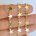 Star Shaped Gold Filled Chain - Star Chain Gold Filled - Gold star Chain by foot - Star Shaped Gold Chain - Christmas jewelry product logo