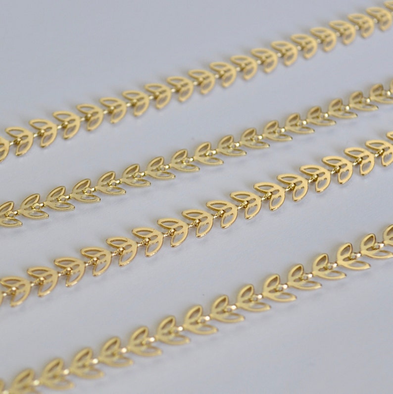 Chevron Gold Filled Chain Feather Gold Filled Chain Arrow Chevron Chain Gold Fill Chain Gold Chain by the Foot Gold Fill Wholesale image 2