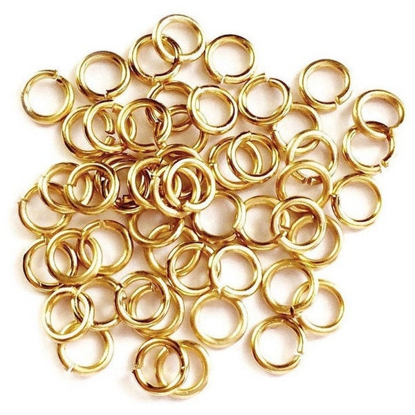 Anneaux de saut remplis d’or 14 carats 3mm calibre 22 100 pcs anneaux de saut ouverts - Anneaux de saut en or - Résultats en or - Fournitures de bijoux en gros