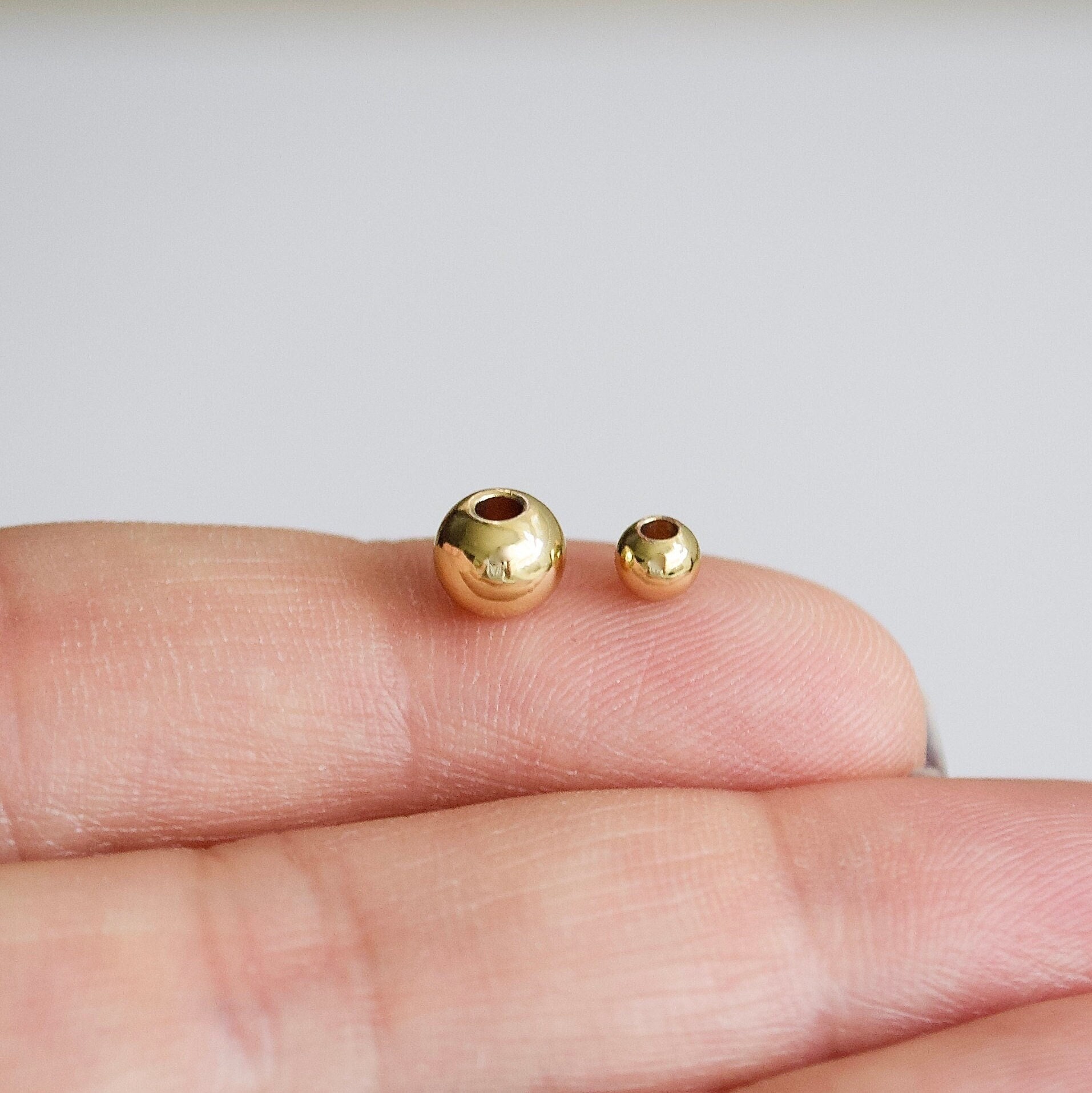3mm 14K Gold Filled Seamless Beads (1.3mm hole) - 25 pcs