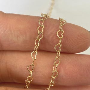 Gold Filled Heart Link Chain: 5x4mm Jewelry Making Extender