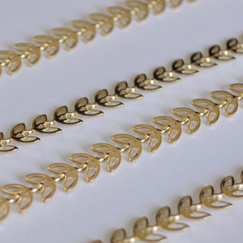 Chevron Gold Filled Chain Feather Gold Filled Chain Arrow Chevron Chain Gold Fill Chain Gold Chain by the Foot Gold Fill Wholesale image 4