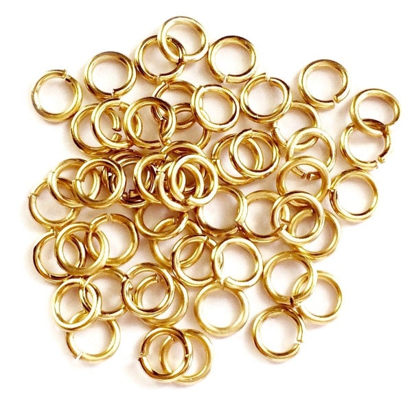 Anneaux de saut remplis d’or 14k 100 pcs - 4mm 22 calibre anneaux de saut ouverts - anneaux de saut en or - Découvertes d’or - Fournitures de bijoux en gros