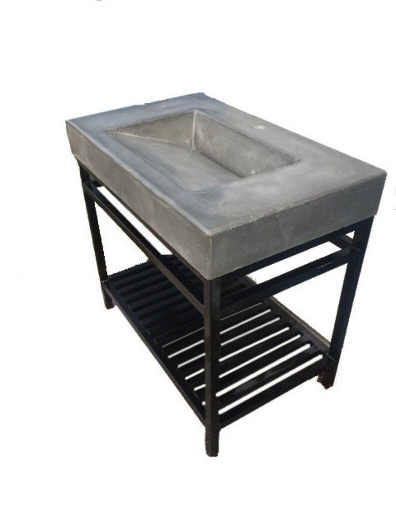 Ramp Sink Vanity concrete 36'' Style metal Base Etsy