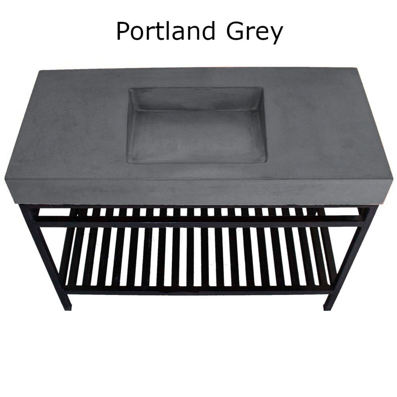 Ramp Sink Vanity concrete 48'' Style and Metal Base Etsy