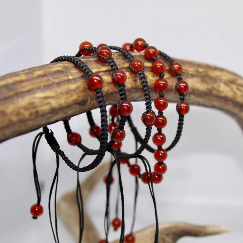 Macrame Red Carnelian Bracelet BRC7