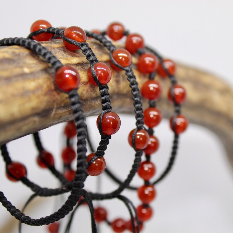 Macrame Red Carnelian Bracelet BRC7