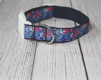 Floral Dog Collar / Coral Dog Collar / Starfish Dog Collar / Blue Dog Collar