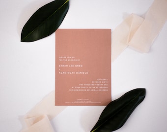 The Lee Wedding Invitation Suite / Printed Wedding Invitation / Minimalist, Simple Wedding Invitation