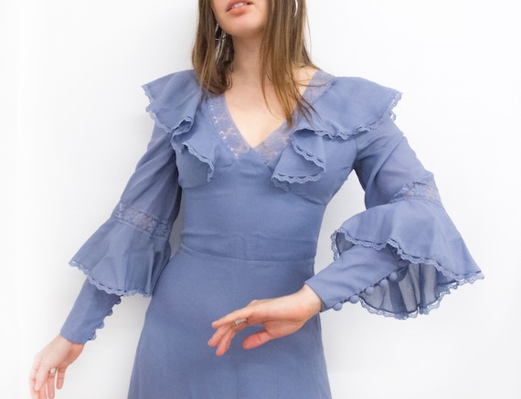 Lilac bridemaid vintage dress 70's Vera Mont Paris
