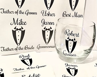 PERSONALISED JOHNNIE WALKER WHISKEY GLASS TUMBLER FATHER OF THE GROOM GIFT USHER