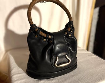 HERMES Trim 31 Shoulder Bag Black Gold Authentic Vintage - Etsy