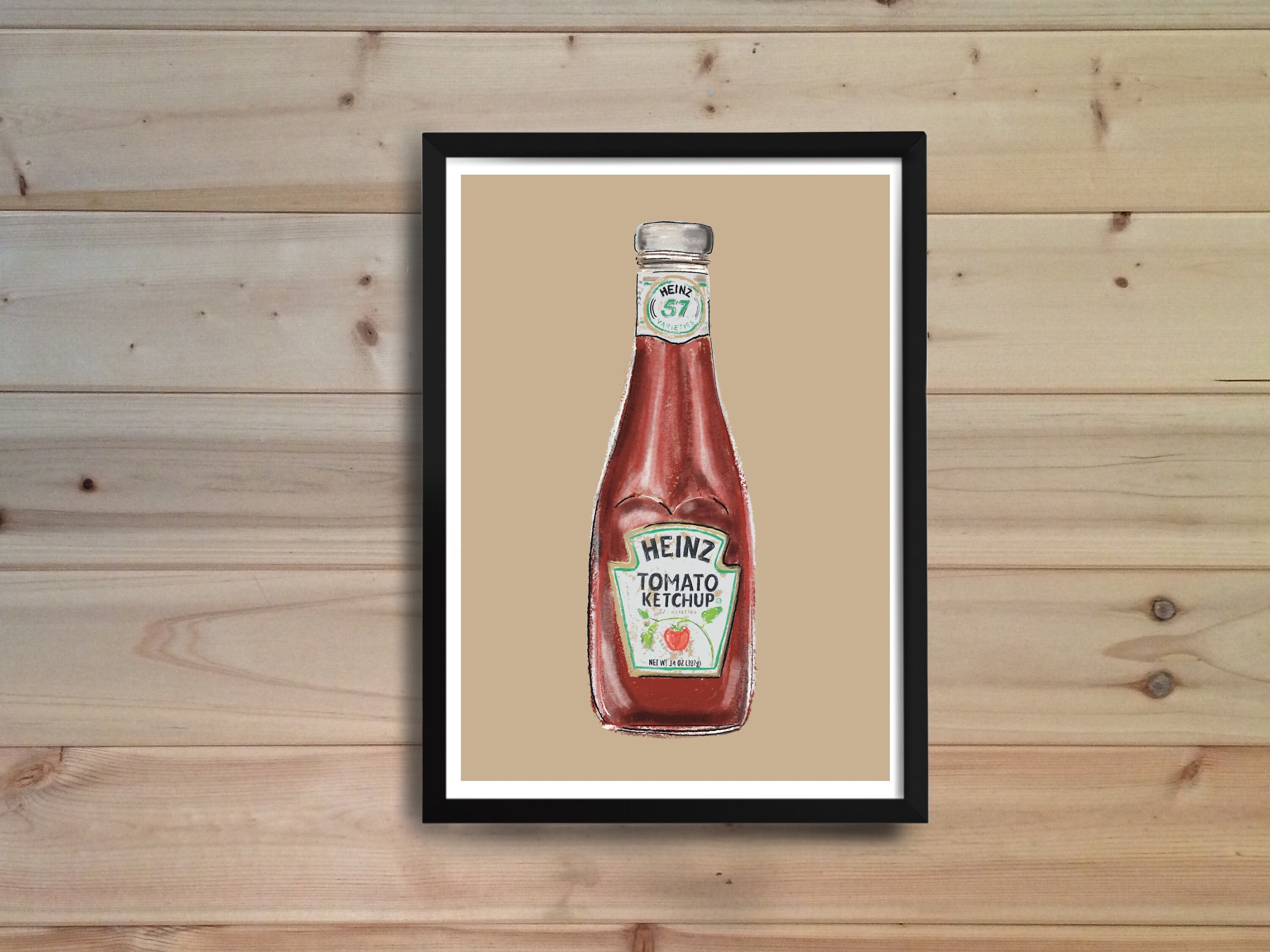Ketchup Illustration Print. Etsy