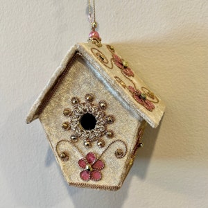 Christmas Ornament Birdhouse Bejeweled Fabric Holiday Decor Stocking Stuffer Gift Wreath Decoration Philippines
