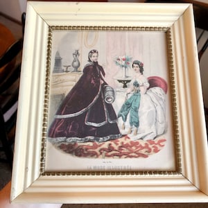 Impression d'art encadrée Assiette de mode La Mode Illustrée, décoration d'intérieur pour dames victorienne, suspendue, art mural shabby chic champêtre français