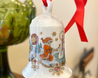 Cloche annuelle Hutschenreuther : décoration de Noël Marschland, millésime 1983