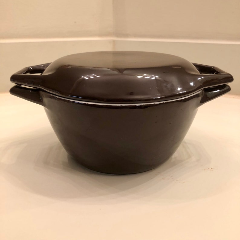 Copco Denmark Enamel Cast Iron Dutch Oven D1 Brown Michael Lax Etsy