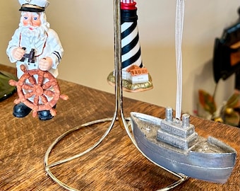 Décorations de Noël bateau côtier nautique phare capitaine vintage décoration de vacances côtières grand-mère taille d'arbre