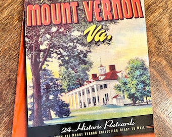 Vintage Mount Vernon Postcard Book: 1993 Souvenir Ephemera