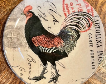Vintage Rooster Salad Plate: Paula Scaletta SBCD Farmhouse Decor