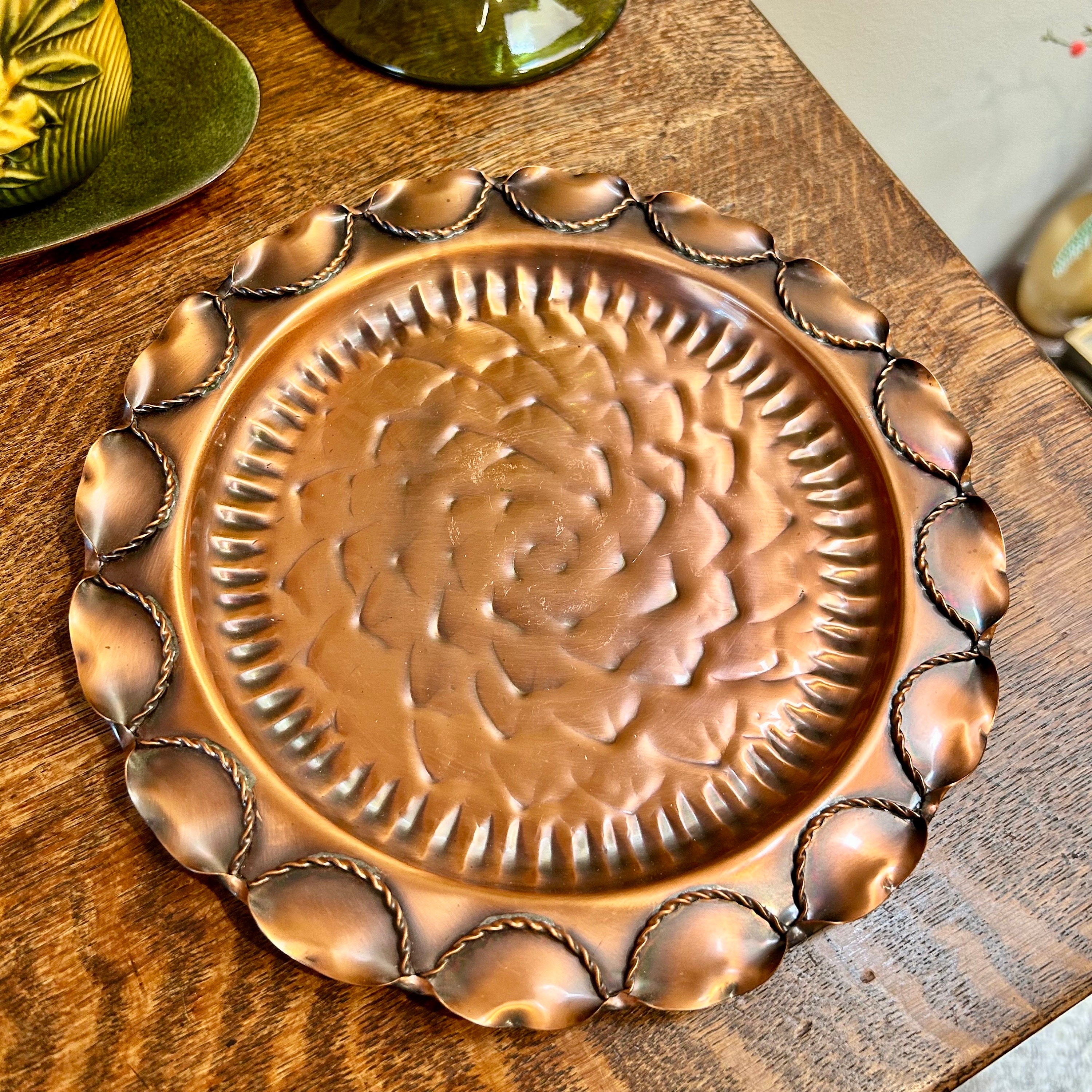 Gregorian Copper Platter Round Wall Hanging Solid Copper Plate